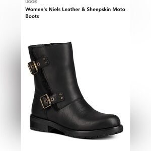 Uggs Niels Leather & Sheepskin Moto Boots